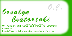 orsolya csutortoki business card